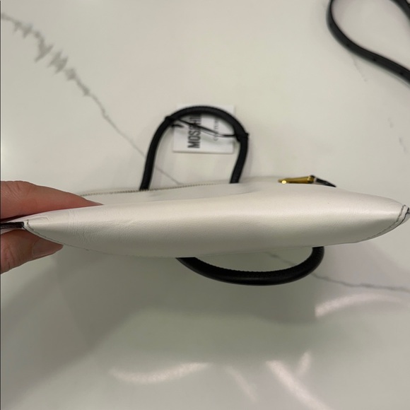 Moschino Couture Jeremy Scott WHITE BLACK CLUTCH FOLDED SHOPPING BAG ILLUSION - Picture 14 of 16